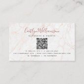 QR-Code Cupcake Rose Gold Glitzer Tropfen Koch Visitenkarte (Rückseite)