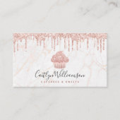 QR-Code Cupcake Rose Gold Glitzer Tropfen Koch Visitenkarte (Vorderseite)