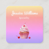 QR-Code Cupcake Zuhause-Bäckereileuchte Quadratische Visitenkarte (Vorderseite)