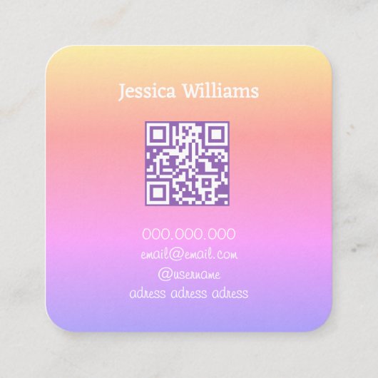 QR-Code Cupcake Zuhause-Bäckereileuchte Quadratische Visitenkarte (Rückseite)