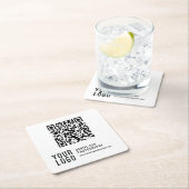 QR Code Custom Logo Coasters Rechteckiger Pappuntersetzer (Vor Ort)