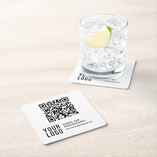QR Code Custom Logo Coasters Rechteckiger Pappuntersetzer (Vor Ort)