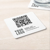 QR Code Custom Logo Coasters Rechteckiger Pappuntersetzer (angewinkelt)