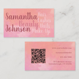 QR Code Custom Modern Pink Beauty Visitenkarte