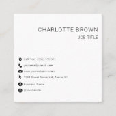 QR-Code Custom Modern White Beruflich Quadratische Visitenkarte (Vorderseite)