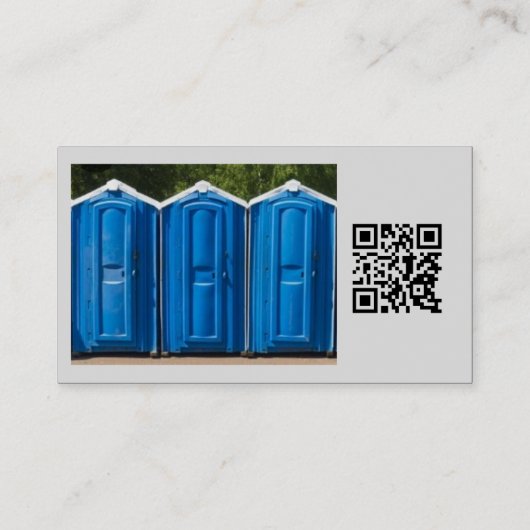 QR Code, Custom Portable Toilet Rentals Visitenkarte (Rückseite)