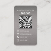 QR Code Custom Social Media Mechanism Tools Visitenkarte (Rückseite)