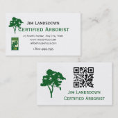 QR Code Custom Tree Arborist Business Card Visitenkarte (Vorne/Hinten)