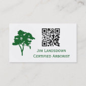 QR Code Custom Tree Arborist Business Card Visitenkarte (Rückseite)
