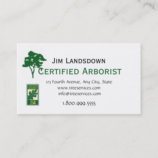 QR Code Custom Tree Arborist Business Card Visitenkarte (Vorderseite)