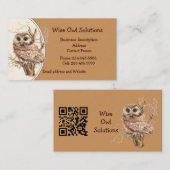 QR Code Custom Wise Owl Solutions Business Card Visitenkarte (Vorne/Hinten)
