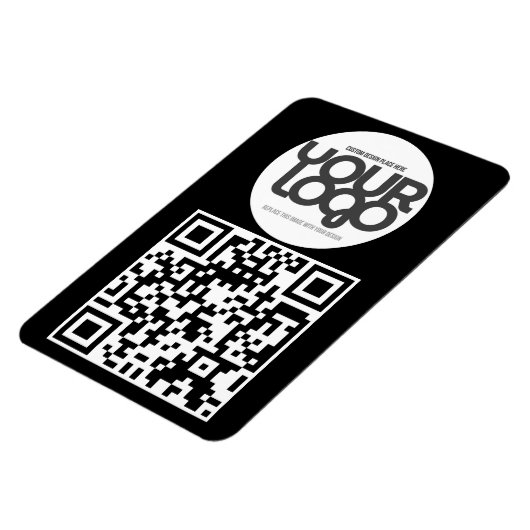 QR Code Customizable Modern Black Business Card Magnet (Linke Seite)