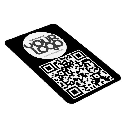 QR Code Customizable Modern Black Business Card Magnet (Rechte Seite)