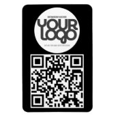 QR Code Customizable Modern Black Business Card Magnet (Vertikal)