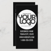 QR Code Customizable Modern Black Business Dankeskarte (Vorne/Hinten)