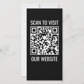 QR Code Customizable Modern Black Business Dankeskarte (Rückseite)