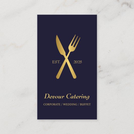 QR Code Cutlery Koch Caterer Catering Services Visitenkarte (Vorderseite)