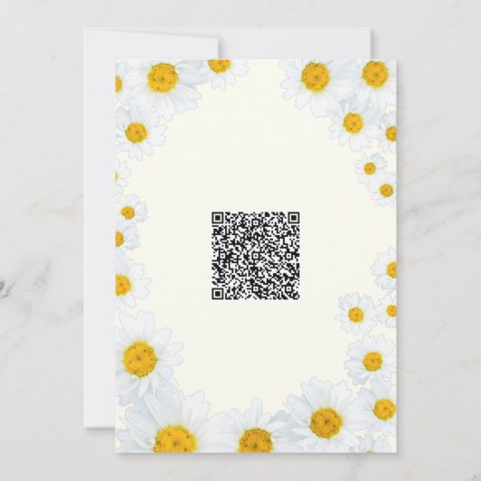 QR Code Daisy Blume Kinderdusche Einladung (Rückseite)