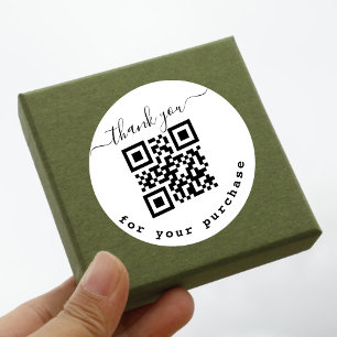 QR-Code Danke für Ihren Kauf Runder Aufkleber