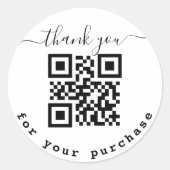 QR-Code danke Ihnen für Ihren Kauf Runder Aufkleber (Vorderseite)