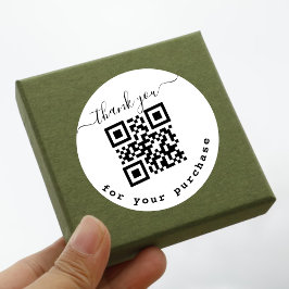 QR-Code danke Ihnen für Ihren Kauf Runder Aufkleber