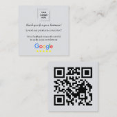 QR-Code Danke Kundenbewertung Design Quadratische Visitenkarte (Vorne/Hinten)