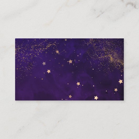 Qr Code Dark Lila Magical Gold Wedding RVSP Begleitkarte (Rückseite)