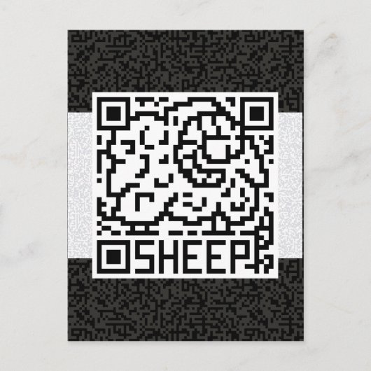 QR-Code das Schaf Postkarte (Vorderseite)