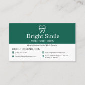 QR Code Dentist & Orthodontics Office Braces Logo Visitenkarte (Vorderseite)