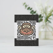 QR-Code der Affe Postkarte (Stehend Vorderseite)