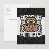QR-Code der Affe Postkarte (Vorne/Hinten)