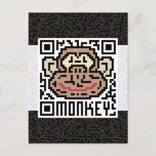 QR-Code der Affe Postkarte (Vorderseite)
