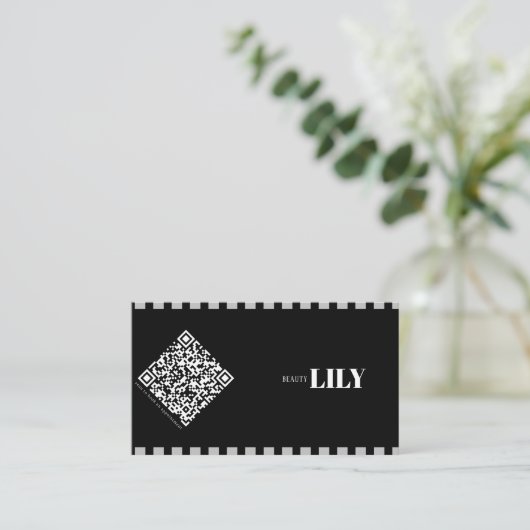Qr-Code der beruflichen schwarzen und weißen klass Visitenkarte (Stehend Vorderseite)