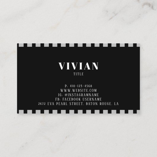 Qr-Code der beruflichen schwarzen und weißen klass Visitenkarte (Rückseite)