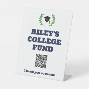 QR-Code der Blue-Wreath-Graduation Party-Uni Sockelschild
