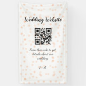 QR-Code der Hochzeitwebsite für Details orange Banner (Vertikal)