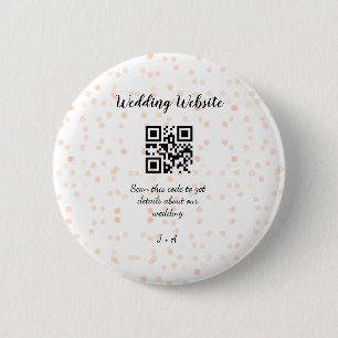 QR-Code der Hochzeitwebsite für Details orange Button