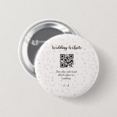 QR-Code der Hochzeitwebsite für Details orange Button (Vorne & Hinten)