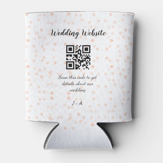 QR-Code der Hochzeitwebsite für Details orange Dosenkühler (Vorderseite)