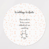QR-Code der Hochzeitwebsite für Details orange Etiketten (Design 2)