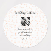QR-Code der Hochzeitwebsite für Details orange Etiketten (Design 1)