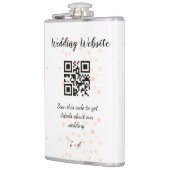 QR-Code der Hochzeitwebsite für Details orange Flachmann (Links)