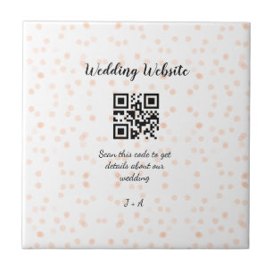 QR-Code der Hochzeitwebsite für Details orange Fliese