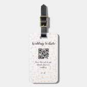 QR-Code der Hochzeitwebsite für Details orange Gepäckanhänger (Vorderseite vertikal)