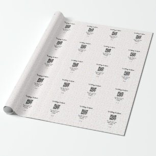 QR-Code der Hochzeitwebsite für Details orange Geschenkpapier