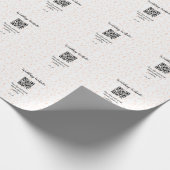 QR-Code der Hochzeitwebsite für Details orange Geschenkpapier (Ecke)
