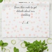 QR-Code der Hochzeitwebsite für Details orange Geschirrtuch (Gefaltet)