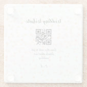 QR-Code der Hochzeitwebsite für Details orange Glasuntersetzer (Rückseite)