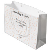 QR-Code der Hochzeitwebsite für Details orange Große Geschenktüte (Rückseite Schrägansicht)