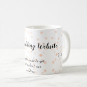 QR-Code der Hochzeitwebsite für Details orange Kaffeetasse (VorderseiteRechts)
